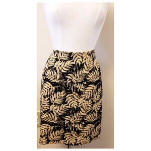 ST. JOHN Collection by Marie Gray Wool Blend Skirt Size-6 Multicolor Leaf Print